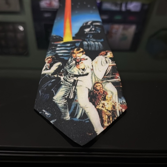 Vintage EUC Wally Wear Ralph Martin & Co Star Wars Poster Art Print Neck Tie - Picture 2 of 7